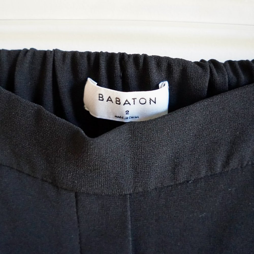 Aritzia Babaton Conan Cropped Pant in Black/White Stripe Size 2 - Picture 4 of 11